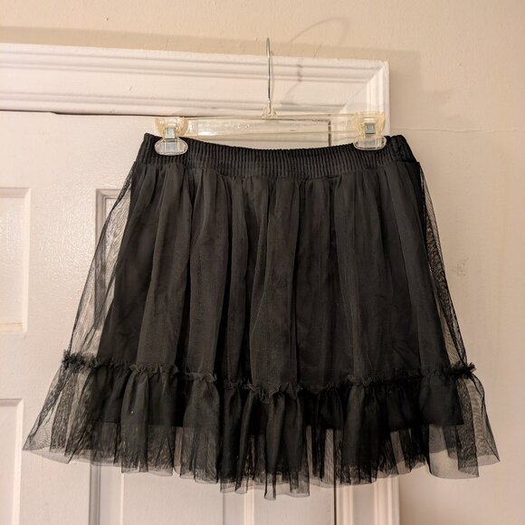 NEW black mesh tulle ruffled skirt by xhilaration S - Picture 2 of 3